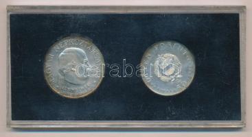 1968. 50Ft Ag + 100Ft Ag "Semmelweis pár" eredeti fekete "MNB" plasztik tokban T...