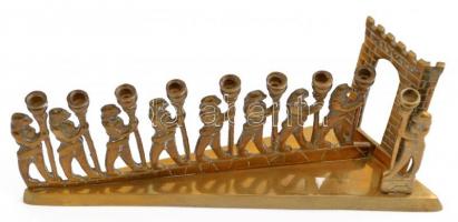 Bronz gyertyatartó Menóra. 30x15 cm