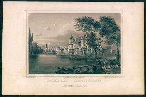 1860 Fogaras vára metszet / Castle of Fogaras engraving 16x24cm