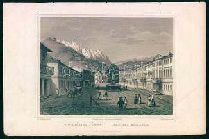 Mehadia ábrázoló metszet 16x24cm (kis szakadás)