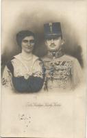 1916 IV. Károly király és Zita királyné. Kallós Oszkár udvari fényképész kiadása / Charles I of Austria and Zita of Bourbon-Parma (fa)