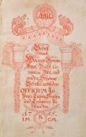 cca 1753-1755 Német nyelvű, kézzel írt imádságos könyv, officium. Rajzolt piros színű címlapokkal, p...