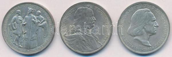 1935. 2P Ag "Pázmány" + 2P Ag "Rákóczi" + 1936. 2P Ag "Liszt Ferenc" T:1- Adamo P7.1, P7.2, P7.3