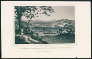 Trencsén, Vág völgye metszet 16x24cm