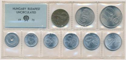 1975. 2f-10Ft (9xklf) érmés forgalmi sor fóliatokban T:1 2Ft-on kis patina  Adamo FO8