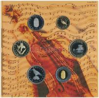 2009. 5Ft-200Ft "Haydn" (7xklf) forgalmi érme sor, benne "Joseph Haydn" Ag emlék...
