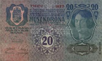 1913. 20K II. Auflage piros "Ausgegeben nach dem 4. Oktober 1920" fny-sal T:II/III