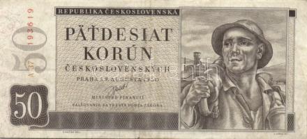 Csehszlovákia 1950. 50K + 1964. 50K T:II/III+