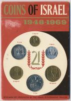 Izrael 1969. 1a-1L (6xklf) 21. évforduló 1948-1969 forgalmi sor karton dísztokban T:1,1-  Israel 1969. 1 Agora - 1 Lira (6xdiff) 21st Anniversary 1949-1969 coin set in cardboard case C:UNC,AU