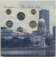 Szingapúr 1990 1c-50c (6xklf) forgalmi sor szettben, karton dísztokban T:1 Singapore 1990. 1 Cent - 50 Cents (6xdiff) coin set in cardboard case C:UNC