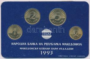 Macedónia 1993. 50d-5D (4xklf) forgalmi sor T:1,1- Macedonia 1993. 50 Deni - 5 Denar (4xdiff) coin set C:UNC,AU