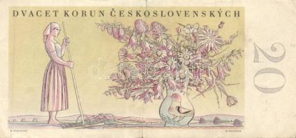 Csehszlovákia 1927. 10K "Specimen" lyukasztással T:II+ 1949. 20K T:II/III+ + Szlovákia 194...