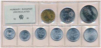 1981. 2f-10Ft (9xklf) érmés forgalmi sor fóliatokban T:1 Adamo FO14