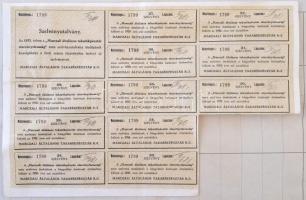 Marcali 1920. "Marczali Általános Takarékpénztár" névre szóló részvény 400K-ról, szelvénye...
