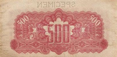 Csehszlovákia 1944. 500K + 1000K "Specimen" lyukasztással T:II-,II/III+