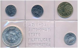 San Marino 1992. 1L-1000L (10xklf) forgalmi sor, dísztokban, tanúsítvánnyal, közte 1988. 1000L Ag &q...