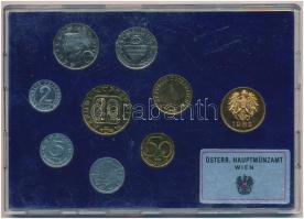 Ausztria 1982. 2gr-20Sch (8xklf) forgalmi sor + Bécsi Verde zseton műanyag tokban T:1  Austria 1982. 2 Groschen - 20 Schilling (8xdiff) coin set + Mint of Wien token in plastic case C:UNC