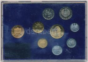 Ausztria 1982. 2gr-20Sch (8xklf) forgalmi sor + Bécsi Verde zseton műanyag tokban T:1 
Austria 1982...