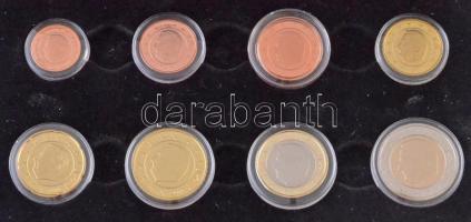 Belgium 2000. 1c-2E (8xklf) forgalmi szett fa díszdobozban, sorszámozott tanúsítvánnyal T:P  Belgium 2000. 1 Cent - 2 Euros (8xdiff) coin set in wooden display case, with serial numbered certificate C:P