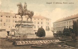 Szeged, II. Rákóczi Ferenc szobor, üzletek (EK)