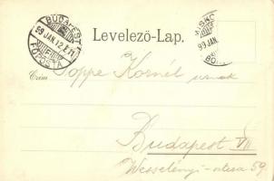 1899 Miskolc, Erzsébet tér, Kossuth szobor. Kiadja Lövy József fia 2908. (EK)