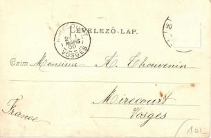 1900 Budapest V. Mária Valéria utca a korzóval, lovaskocsik. Divald Károly 243. sz. (EK)