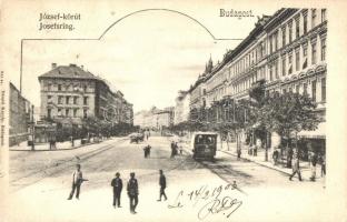 1903 Budapest VIII. József körút, villamos, Baross kávéház, sörcsarnok. Divald Károly 641. sz. (EK)