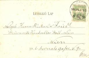 1906 Budapest VIII. Kálvin tér, szökőkút, villamos, templom, Korinek A. H. üzlete. Divald Károly 405...