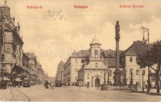 Budapest VIII. Rákóczi út (Kerepesi út), Rókus kórház, templom, villamos