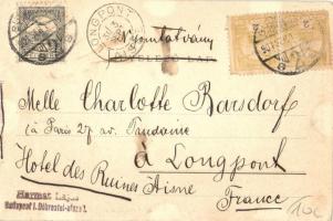 1901 Budapest VII. Erzsébet körút a New York palotával, New York kávéház, üzletek. Ganz Antal 102. (...