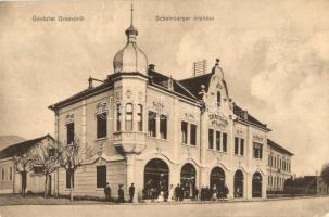 1913 Orsova, Scheinberger Mór áruháza, üzlete. Kiadja Hutterer G. Nr. 105. / shop of Scheinberger (fa)