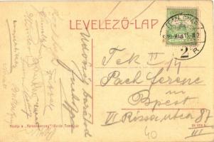 1910 Temesvár, Timisoara; Küttl tér, villamos, Kőbányai Dreher sörcsarnok, Elite kávéház. Kiadja a &...