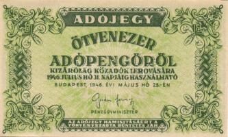 1946. 10000AP v.j. + 50000AP v.j. + fehér papír v.j. nélkül 100.000AP + 500000AP + 1000000AP T:I