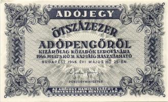 1946. 10000AP v.j. + 50000AP v.j. + fehér papír v.j. nélkül 100.000AP + 500000AP + 1000000AP T:I