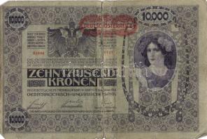 Ausztria 1918. Osztrák-Magyar Bank kiadása 10000K piros "Deutschösterreich" fny-sal (5x) T:III/IV,IV