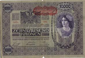 Ausztria 1918. Osztrák-Magyar Bank kiadása 10000K piros "Deutschösterreich" fny-sal (5x) T...
