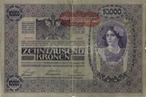 Ausztria 1918. Osztrák-Magyar Bank kiadása 10000K piros "Deutschösterreich" fny-sal (5x) T...