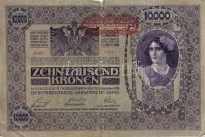 Ausztria 1918. Osztrák-Magyar Bank kiadása 10000K piros "Deutschösterreich" fny-sal (5x) T...