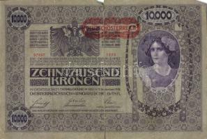Ausztria 1918. Osztrák-Magyar Bank kiadása 10000K piros "Deutschösterreich" fny-sal (5x) T...