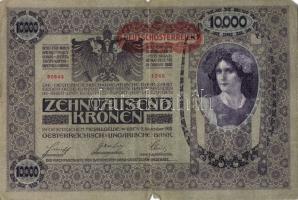Ausztria 1918. Osztrák-Magyar Bank kiadása 10000K piros "Deutschösterreich" fny-sal (5x) T...
