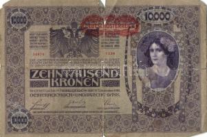 Ausztria 1918. Osztrák-Magyar Bank kiadása 10000K piros "Deutschösterreich" fny-sal (5x) T...