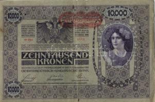 Ausztria 1918. Osztrák-Magyar Bank kiadása 10000K piros "Deutschösterreich" fny-sal (5x) T...