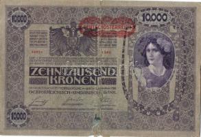 Ausztria 1918. Osztrák-Magyar Bank kiadása 10000K piros "Deutschösterreich" fny-sal (5x) T...