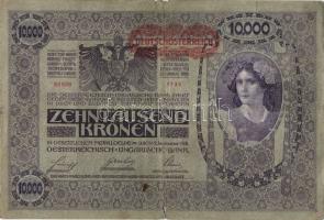 Ausztria 1918. Osztrák-Magyar Bank kiadása 10000K piros "Deutschösterreich" fny-sal (5x) T...