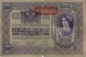 Ausztria 1918. Osztrák-Magyar Bank kiadása 10000K piros "Deutschösterreich" fny-sal (5x) T...