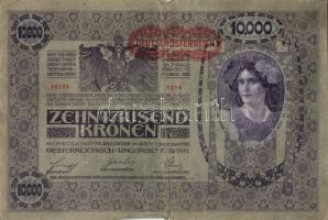 Ausztria 1918. Osztrák-Magyar Bank kiadása 10000K piros "Deutschösterreich" fny-sal (5x) T...