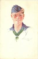 12 db RÉGI használatlan magyar cserkész motívumlap, Márton L. szignóval / 12 pre-1945 unused Hungari...