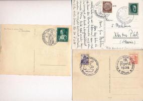 10 db RÉGI német nemzetszocialista (náci) képeslap Hitlerrel és Mussolinivel / 10 pre-1945 German NS...