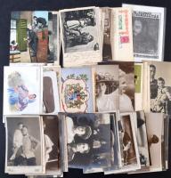 Kb. 100 db RÉGI motívumlap, közte fotók és litho lapok / Cca. 100 pre-1945 motive postcards with photos and lithos
