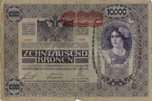 Ausztria 1918. Osztrák-Magyar Bank kiadása 10000K piros "Deutschösterreich" fny-sal (5x) T...